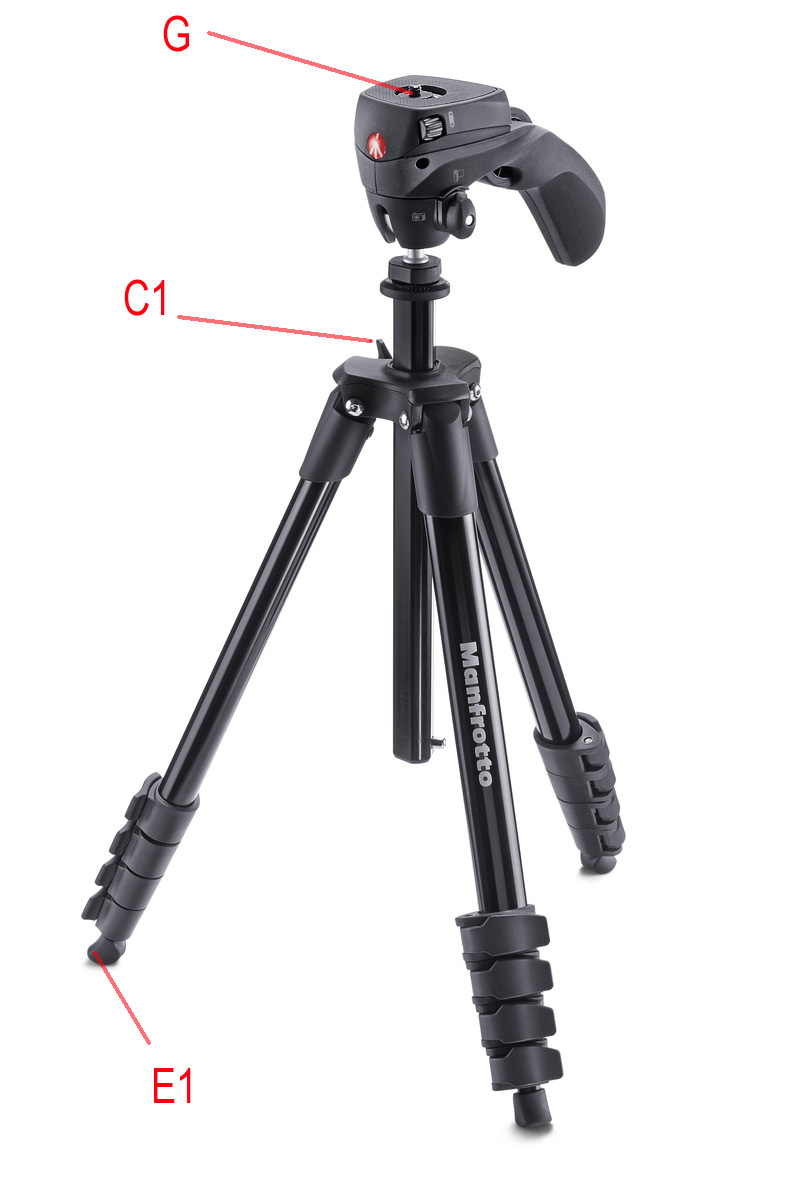 MANFROTTO COMPACT ACTION TRIPOD IN BLACK