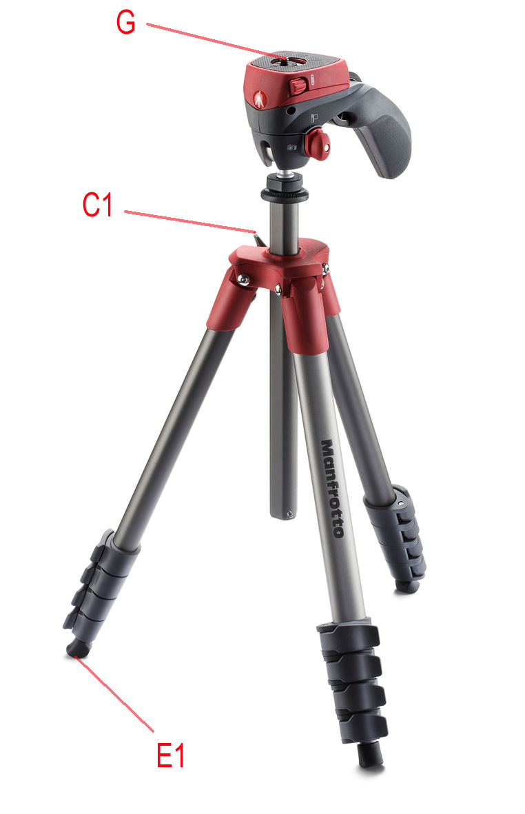 Manfrotto Action Tripod in red