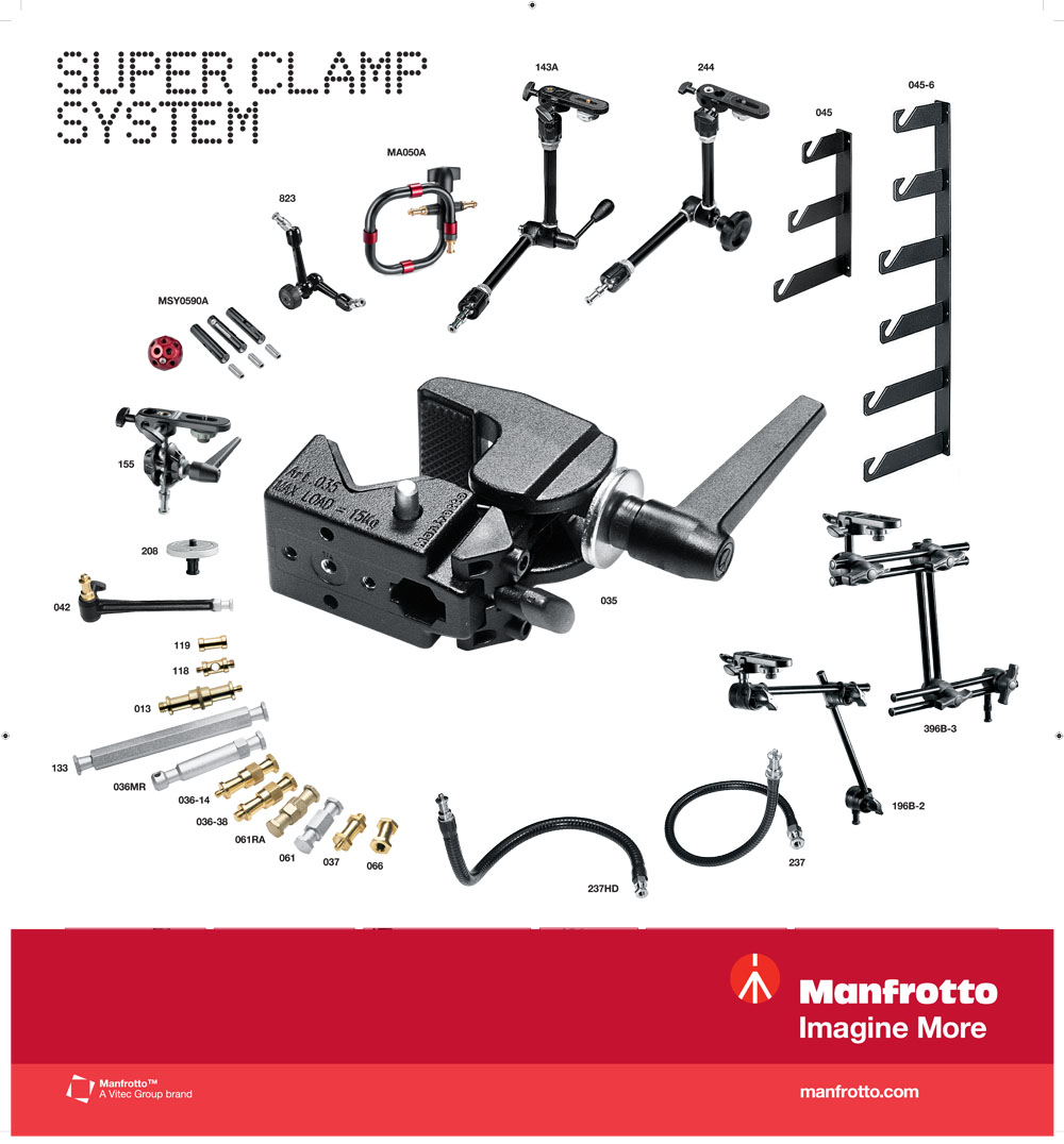 Manfrotto 174 Superclamp Adapter fix M10 Camera Stud M 10 Super Clamp Aufnahme 