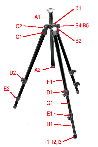 055AB ver 2 tripod parts